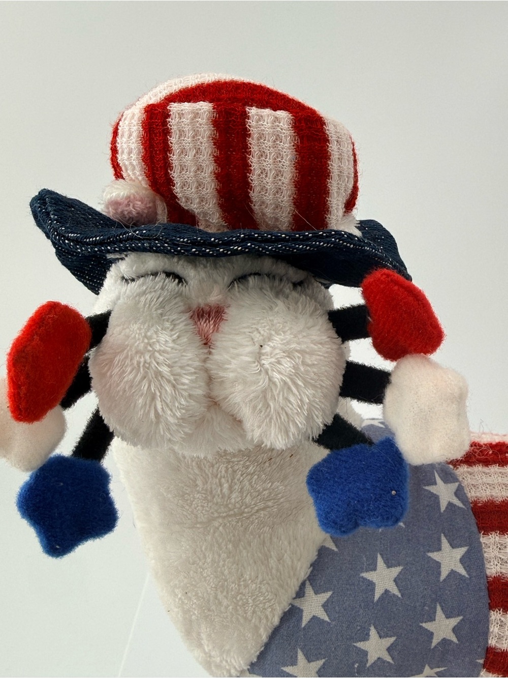 Patriotic Plush Cat Toy - Red White & Blue